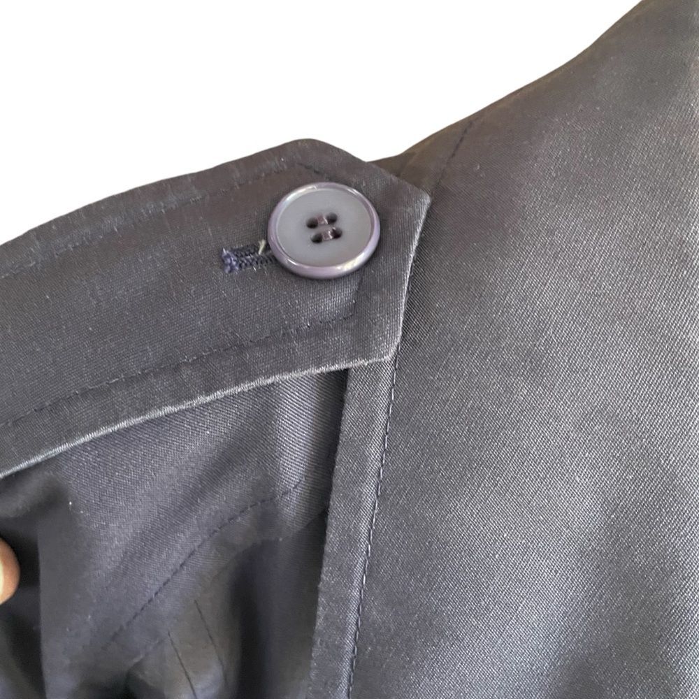 London Fog Vintage Women Double Breasted Belted Purple Trench Rain Coat Size 16P - Picture 6 of 13
